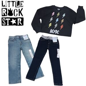 ACDC Sweatshirt & 2-Pairs Jeans Toddler Lot